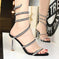 snake-shaped stiletto heels | rhinestone embellished heels | evening party shoes | energy saving