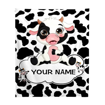 Cows Pattern Printed Flannel Digital Blanket
