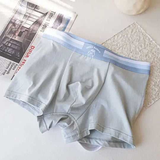 Men's Modal Cotton Boxer Briefs Cartoon Rabbit Print Mid-Rise Meifu Market