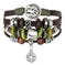 handmade beaded leather bracelet | genuine cow leather bracelet | adjustable punk bracelet | energy saving