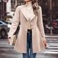 Women's Winter Overcoat Lapel Collar Single Breasted Outerwear Long Pea Coat Meifu Market