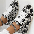 Women's Casual Round Toe Thick Sole Lace-Up Sneakers, Random Print Design, Comfortable Sporty Shoes For Daily Wear Meifu Market
