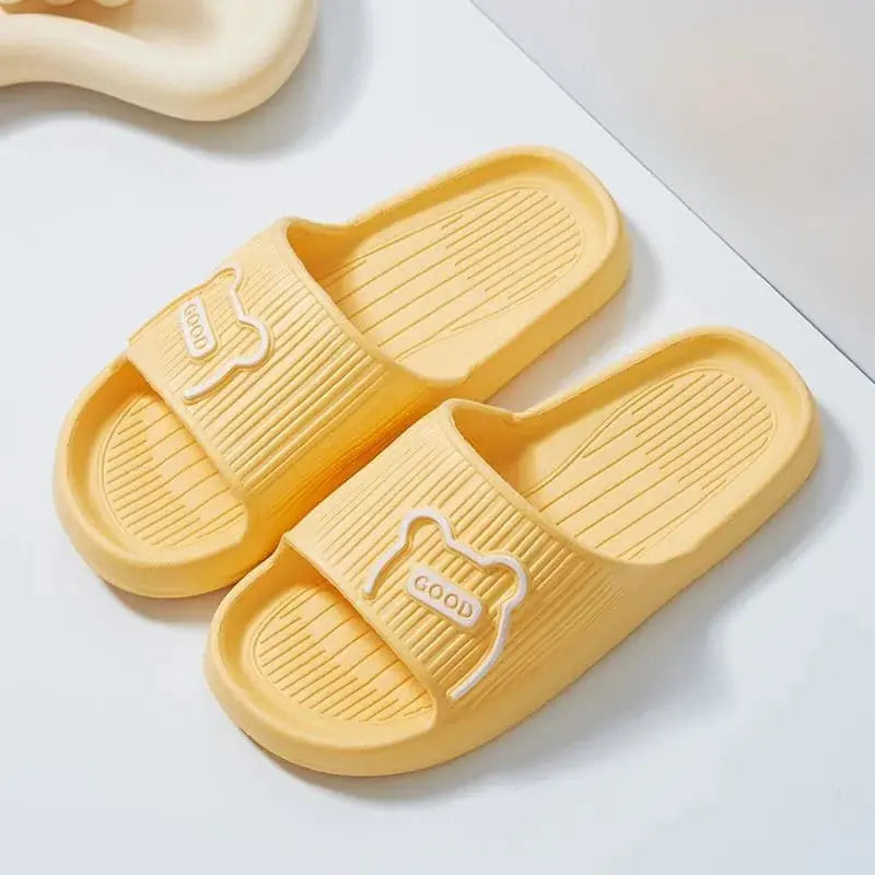 cartoon bear slippers | eva foam house shoes | lightweight bathroom slippers | ultrasonic cleaning