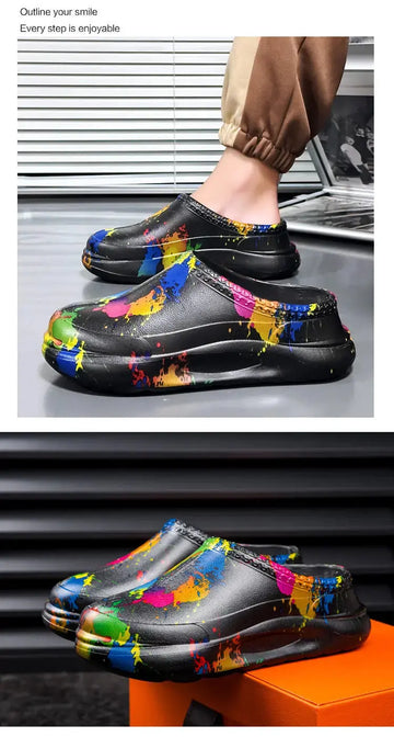 Men's Fashion Platform Pump Chef Hotel Waterproof Food Workshop Work Shoes Durable Garden Slippers Meifu Market