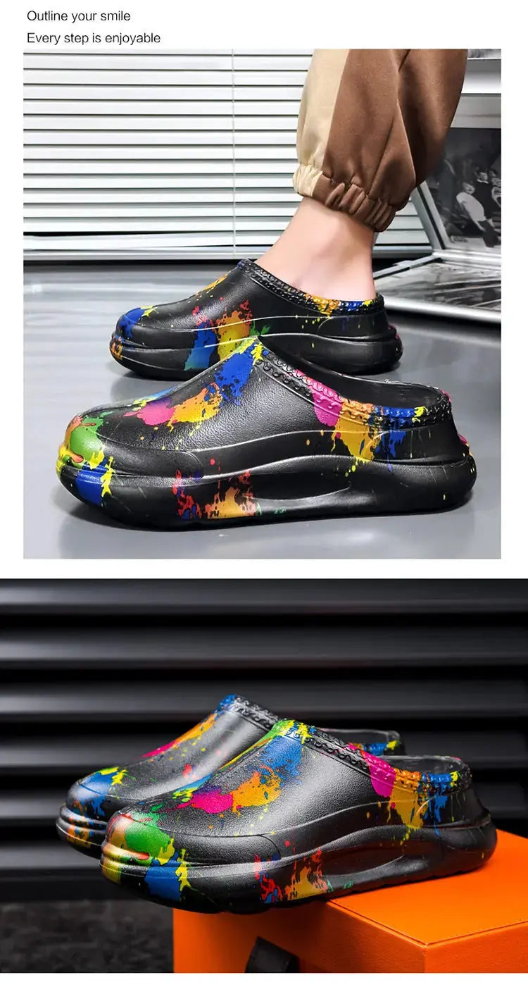 Men's Fashion Platform Pump Chef Hotel Waterproof Food Workshop Work Shoes Durable Garden Slippers Meifu Market