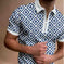 Plaid Zip Knit Polo – Men's Jacquard 5-Style Casual Shirt