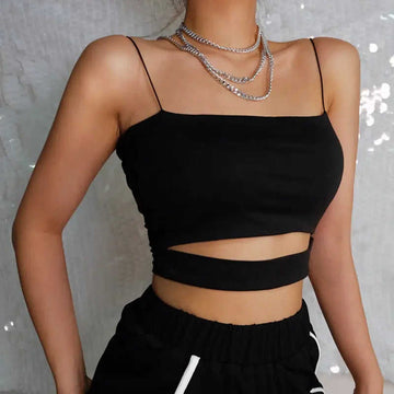 Fashion Hollow Halter Camisole M - women sexy hollow retro halter camisole summer fashion solid front display