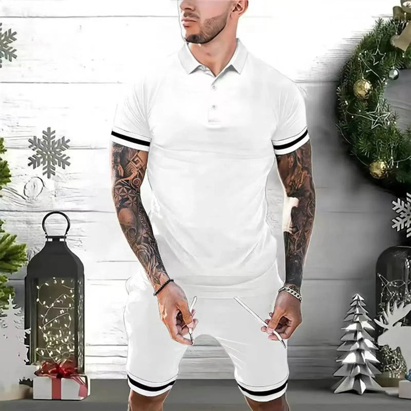 quick-dry fabric short sets | breathable polo shirt outfits | summer casual tracksuits for men | energy saving
