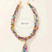 retro ceramic beaded necklace | hollow leaf pendant necklace | layered boho necklace for women | energy saving