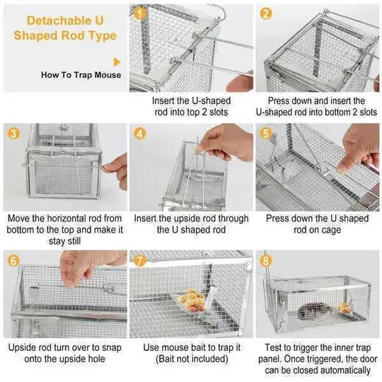 Humane Rat Trap Cage 2 Pack - Live Mouse Rodent Trap Galvanized Steel Catch Release Meifu Market