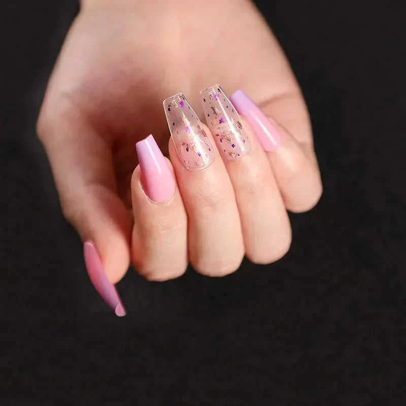 press-on nails for women | coffin shaped acrylic nails | long stiletto fake nails | ultrasonic cleaning