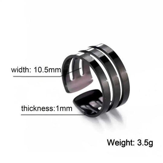 stainless steel adjustable ring | unisex geometric ring | titanium steel minimalist ring | energy saving