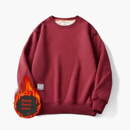 warm fleece pullover sweater | heavyweight fleece sweatshirt | solid color mens sweater | ultrasonic cleaning