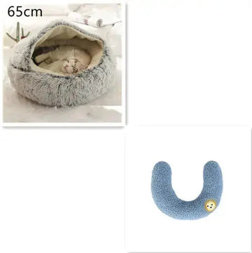 2 In 1 Dog And Cat Bed Pet Winter Bed Round Plush Warm Bed House Soft Long Plush Pets Bed Pet Products Meifu Market