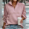 Zipper Stand Collar Pullover Sweatshirt Fashion Solid Striped Long Sleeve Top Spring And Autumn Women's Clothing Meifu Market