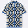 Geometric Hollow-Out Knit Polo — Men's Open Knit Resort Shirt