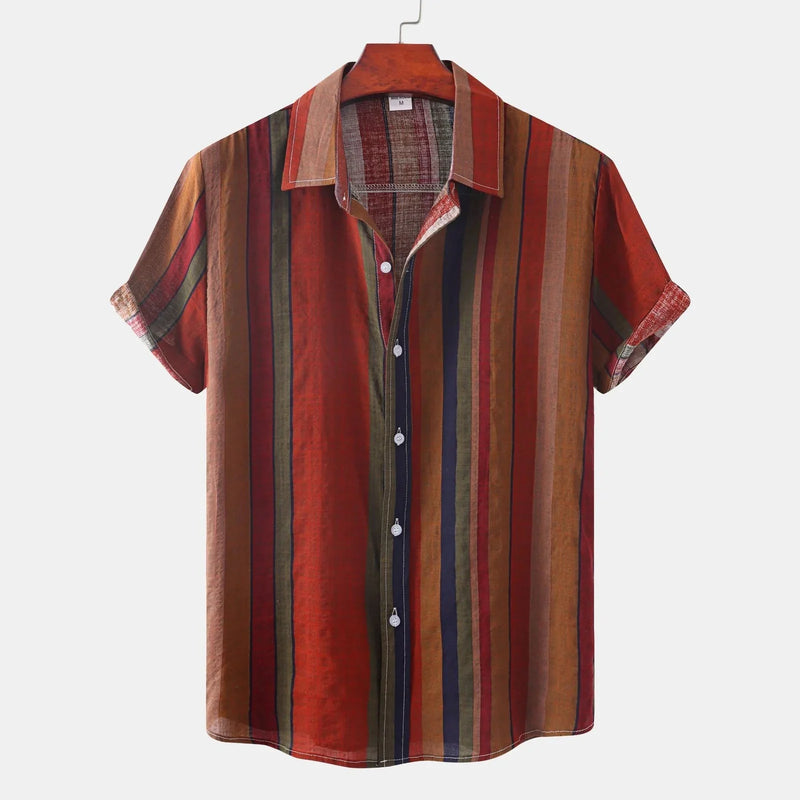 quick-dry polyester shirt | breathable linen blend fabric | short sleeve button down | energy saving