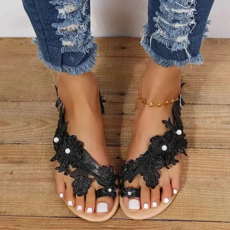 bohemian lace sandals | floral ankle strap sandals | beach wedding shoes | ultrasonic cleaning