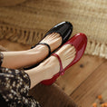 Women's Chunky Heel Retro Leather Round Head Pumps Meifu Market