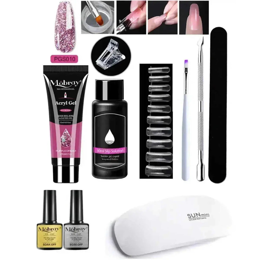 crystal nail extension kit | professional nail art set | acrylic nail forms set | energy saving