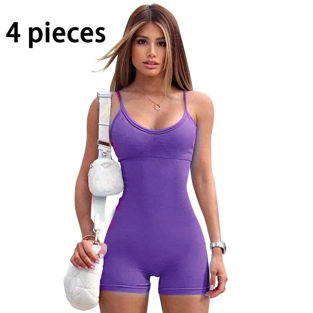 high-waisted yoga romper | moisture-wicking sportswear | seamless workout jumpsuit | energy saving