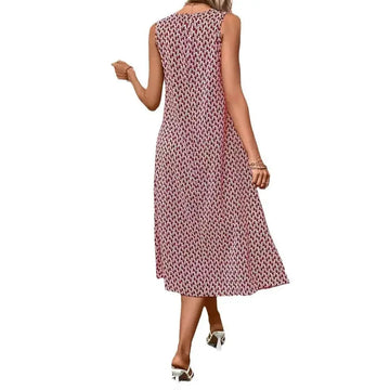 sleeveless summer dress | breathable cotton fabric | a-line midi dress | ultrasonic cleaning