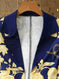 2025 New Women's Elegant High-end Printed, Chain Printed Slim Fit Suit Jacket And Pure Blue Leggings, Suit Two-piece Set, Machine Washable, All Season Fashionable Meifu Market