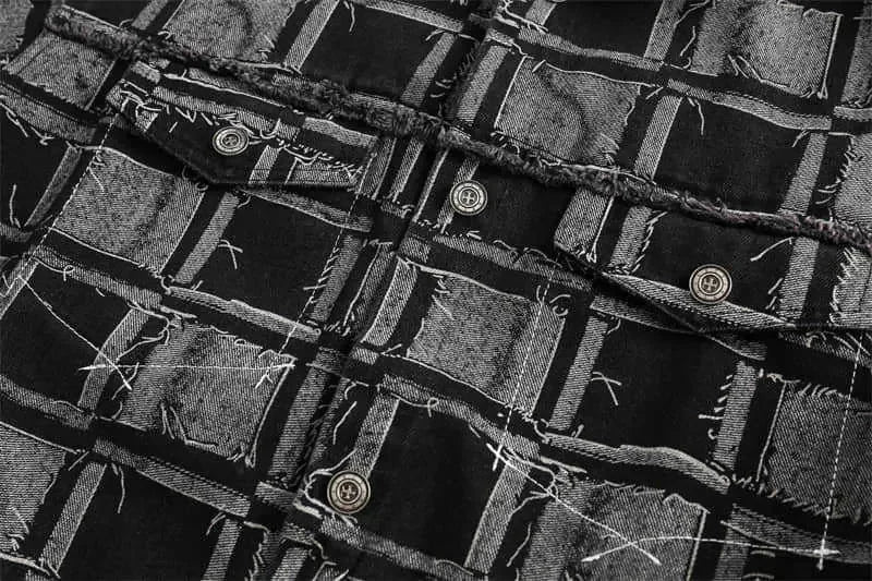 heavyweight denim jacket | plaid lined coat | durable cotton blend | ultrasonic cleaning