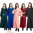 long-sleeve kaftan robe | breathable cotton fabric | plus size abaya dress | ultrasonic cleaning