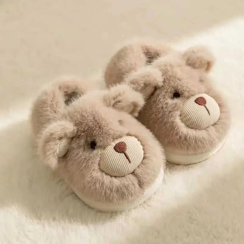 Kids Plush Slippers - Warm Cotton House Shoes with Heel Wrap for Boys & Girls Meifu Market