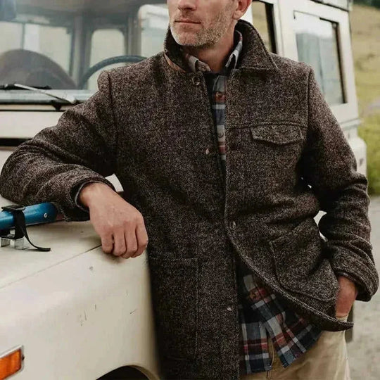 Casual Fashion Polo Collar Woolen Jacket - Meifu Market