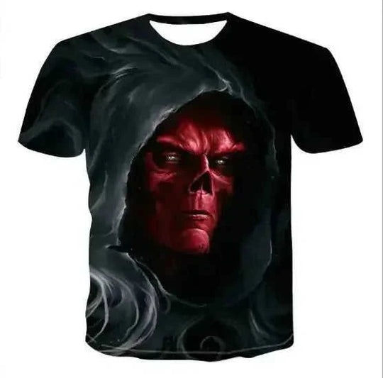 d printed skull t-shirt | premium cotton blend fabric | oversized graphic tee | ultrasonic cleaning