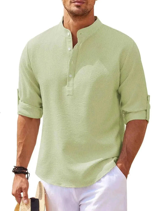long sleeve casual shirt | cotton blend fabric | business casual wear | ultrasonic cleaning