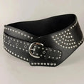 asymmetric leather belt | wide waist belt for women | genuine leather construction | ultrasonic cleaning
