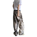d digital camouflage print | durable cotton denim fabric | elastic waistband trousers | energy saving