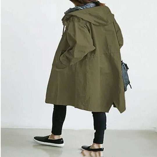 Women Windbreaker Jacket Casual Loose Button Pockets Hooded Quick Dry Windproof Waterproof Clothes For Outdoor Hiking Camping Meifu Market