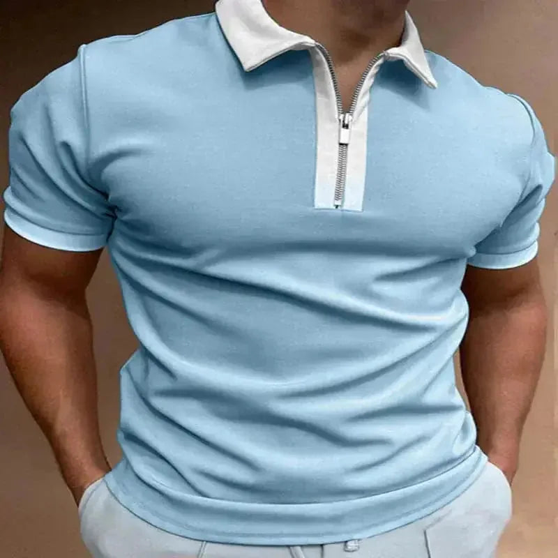 moisture-wicking polo shirt | breathable cotton blend fabric | classic fit mens polo | ultrasonic cleaning