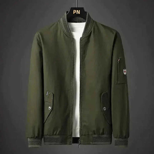 lightweight baseball jacket | mens spring coat | water-resistant windbreaker | energy saving
