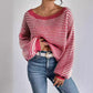 Women's Off-neck Shoulder-baring Sweater Contrast Color Meifu Market