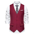 single-breasted vest | mens v-neck vest | solid color waistcoat | ultrasonic cleaning