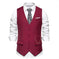 New Men's Solid Color Suit V-neck Single Breasted Chain Vest Navy Blue - new men's solid color suit two-piece set notched ...