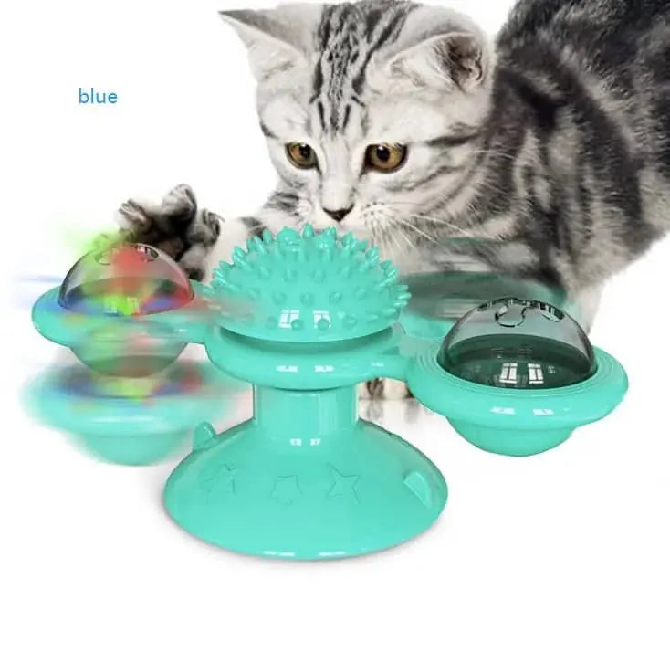 rotating cat toy | multi-function scratching post | interactive pet toy | energy saving