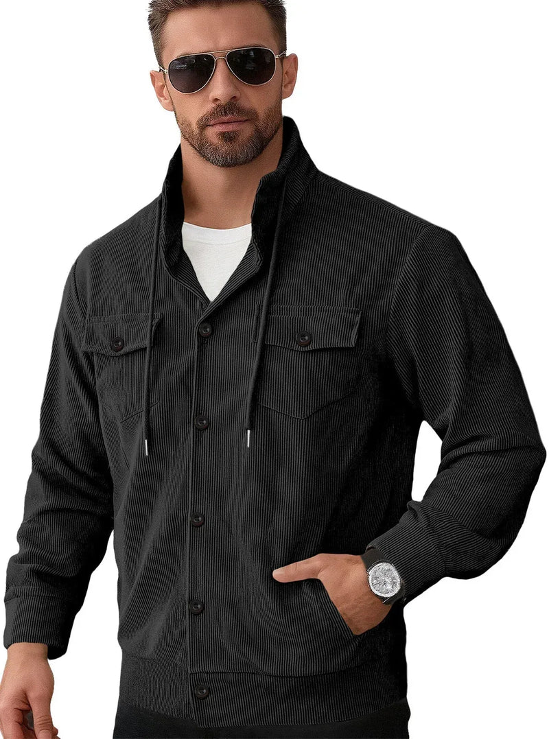 corduroy jacket for men | cotton blend material | casual outerwear jacket | ultrasonic cleaning