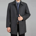 heavy wool blend coat | mid-length overcoat for men | winter warmth coat | ultrasonic cleaning