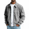 Men's Retro Corduroy Jacket - Casual Long Sleeve Pocket Coat Navy Blue - available style options