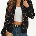 Stylish Long Sleeve Allover Print Zip Up Jacket Elegant Meifu Market