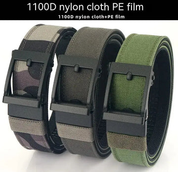 Outdoor Casual Dual-use Men's Automatic Buckle Belt Thickened Hardened Double-layer Hanging meifu market