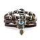 genuine leather bracelet | adjustable leather cord | turquoise beaded bracelet | energy saving