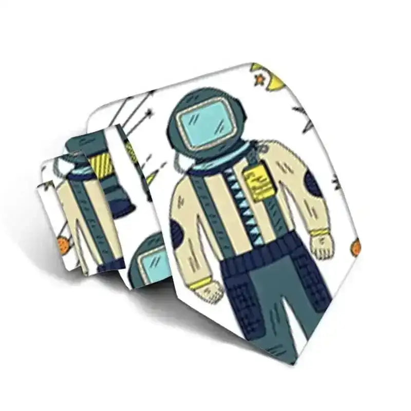 d cartoon animal print ties | polyester slim necktie | adjustable length tie | energy saving