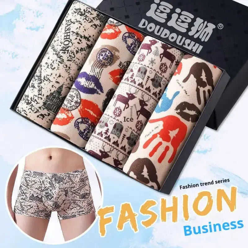 Men's Boxer Briefs 4-Pack - Breathable Seamless Athletic Underwear Meifu Market